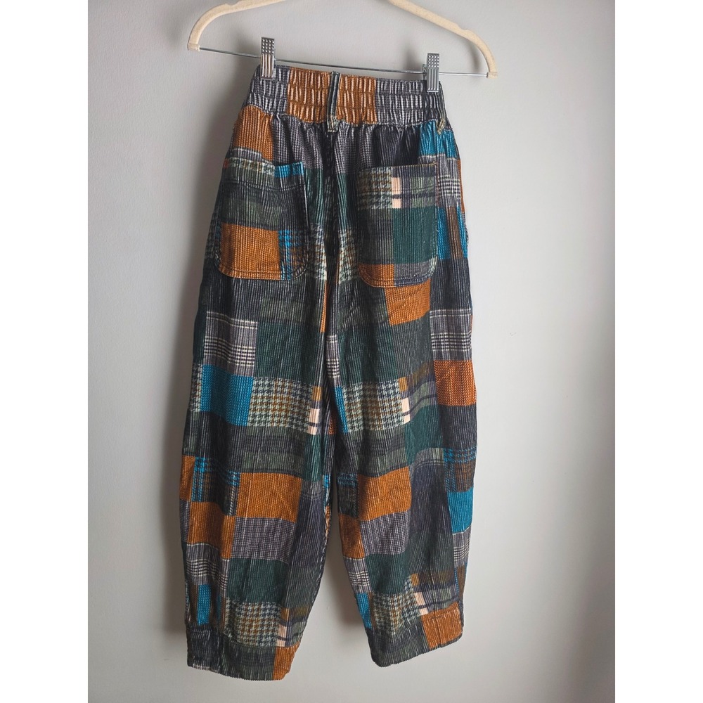 BDG Urban Outfitters Patchwork Corduroy Pants Womens Medium Blue Orange Plaid - Picture 3 of 5
